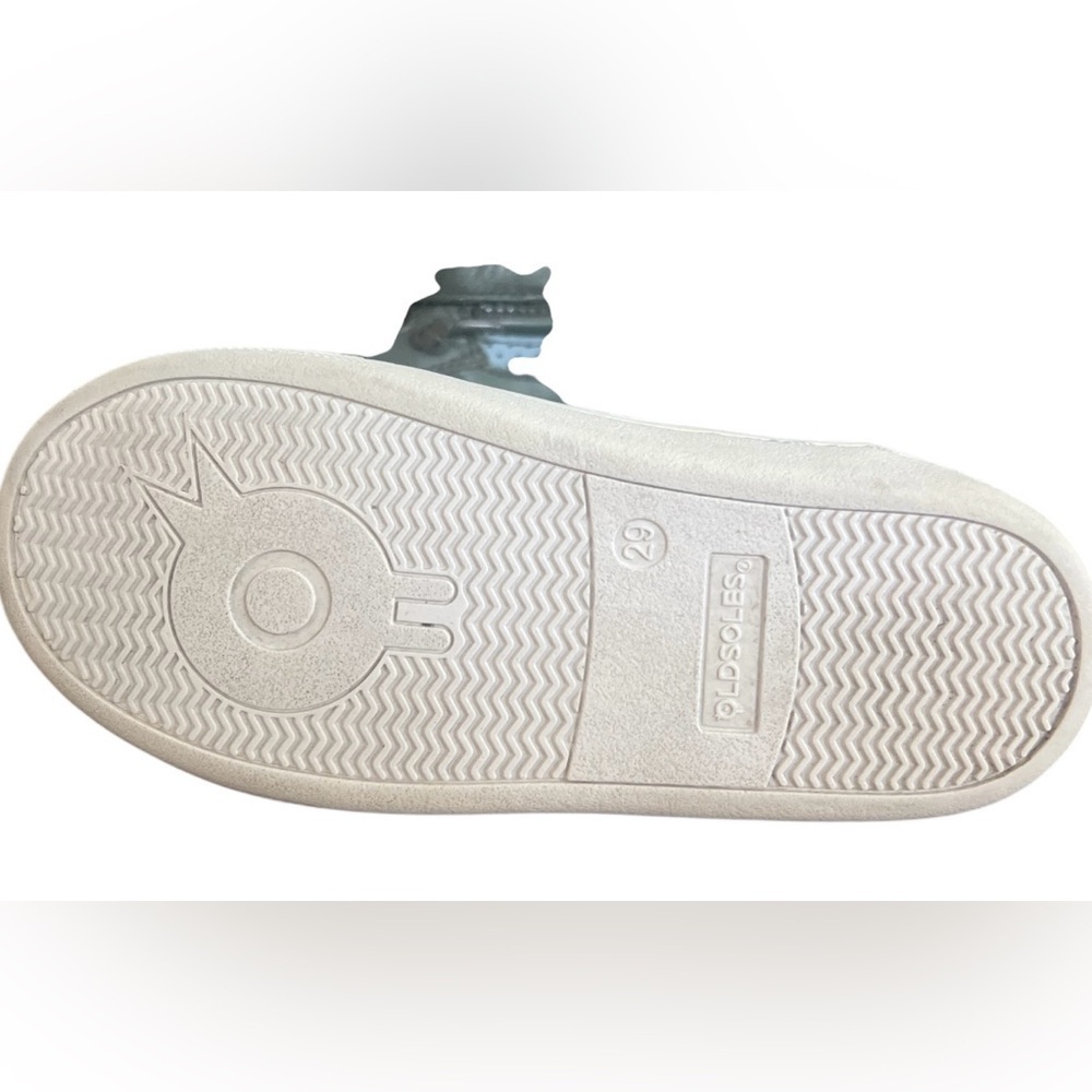 Kids Green and Blue leather High-Top Sneakers - Picture 6 of 7